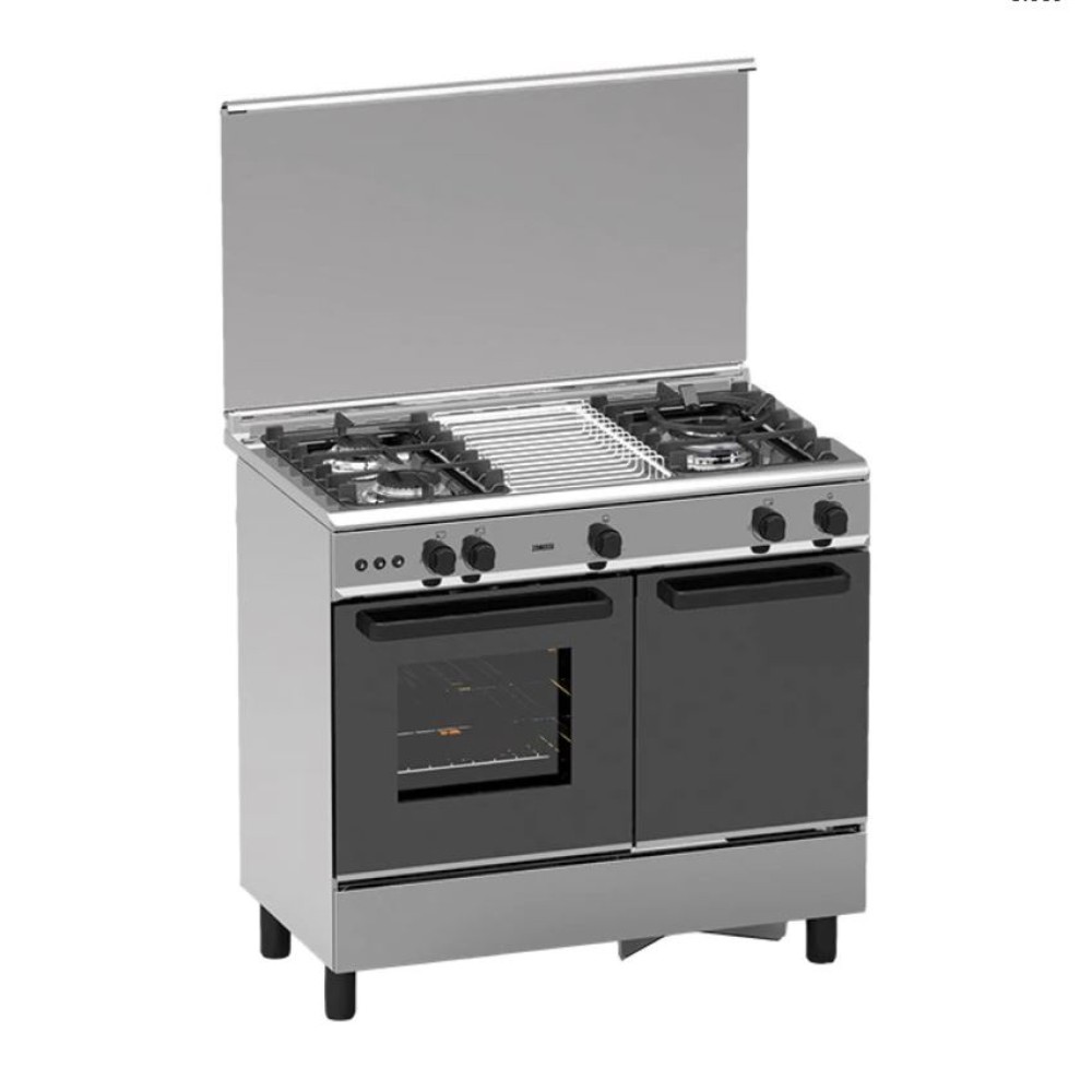 Zanussi 3 Gas Burners Free Standing Gas Cooker with 62L Electric Oven Cooker Stainless Steel ZCM932X banhuat